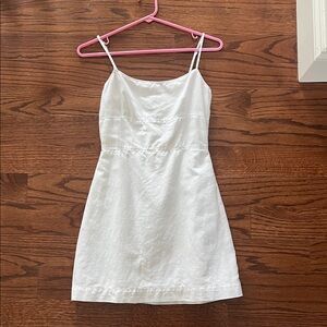 Aritzia Sunday Best White Linen mini dress
